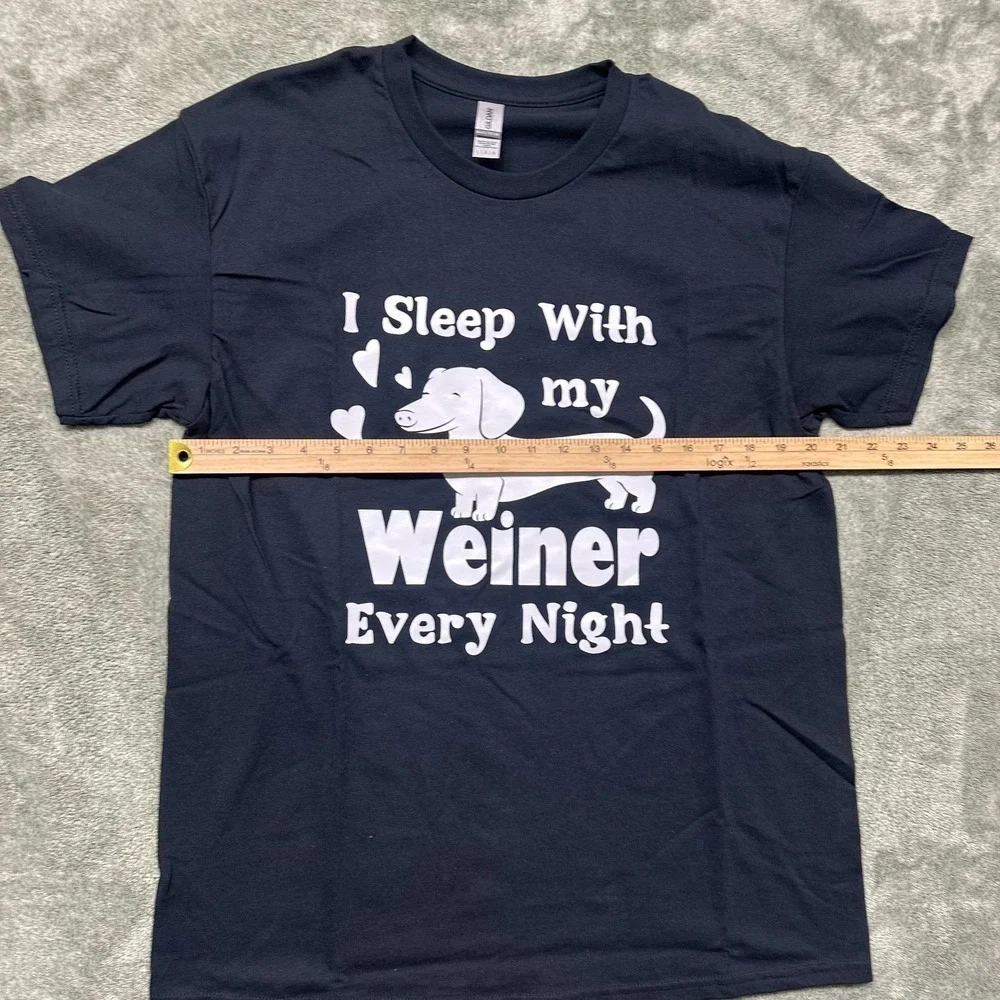 I Sleep With My Weiner - Dog - Dachsund‎ - Graphic T-shirt - Size Large - Unisex